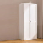 79'' White Alloy Rectangle Storage Cabinet with Exterior Shelf