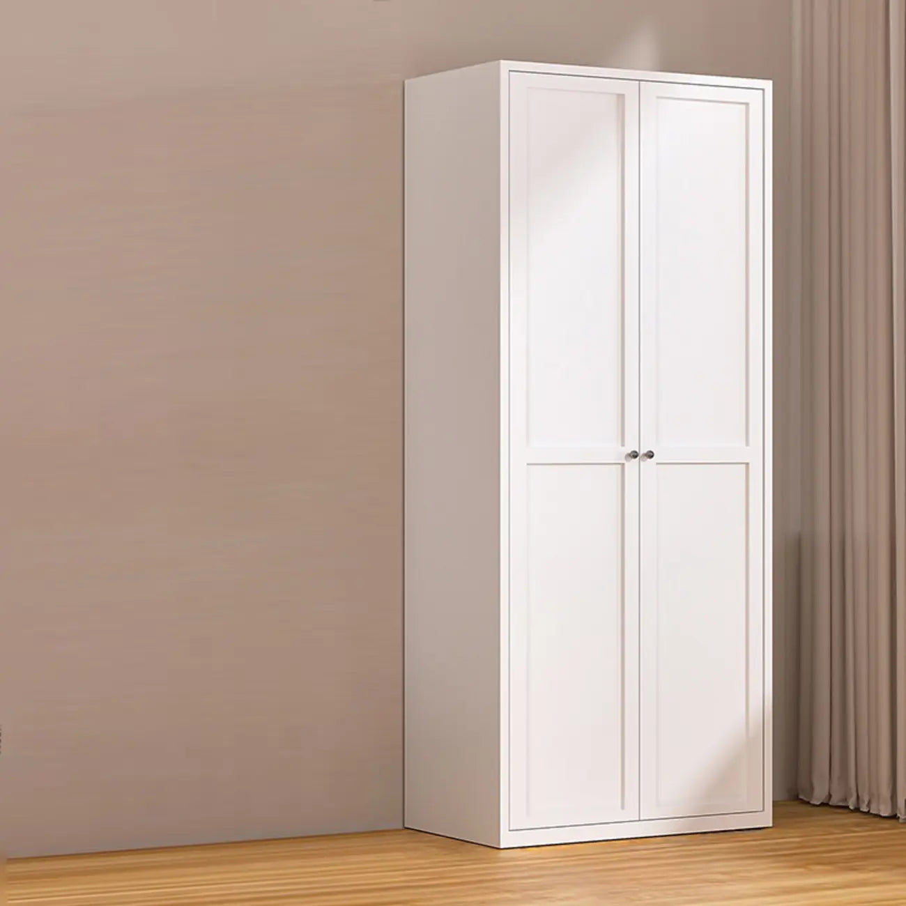 79'' White Alloy Rectangle Storage Cabinet with Exterior Shelf