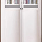 79'' White Alloy Rectangle Storage Cabinet with Exterior Shelf