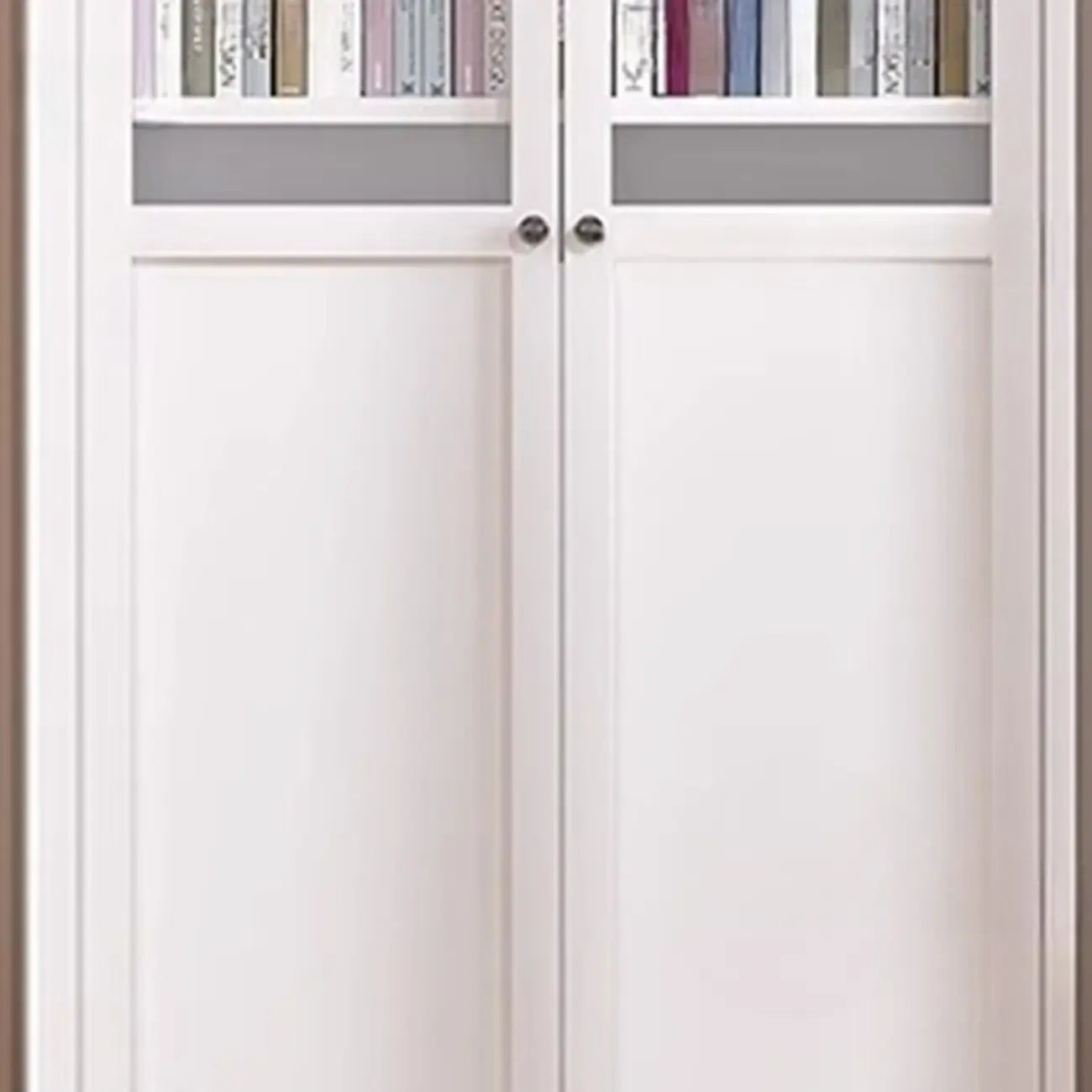 79'' White Alloy Rectangle Storage Cabinet with Exterior Shelf