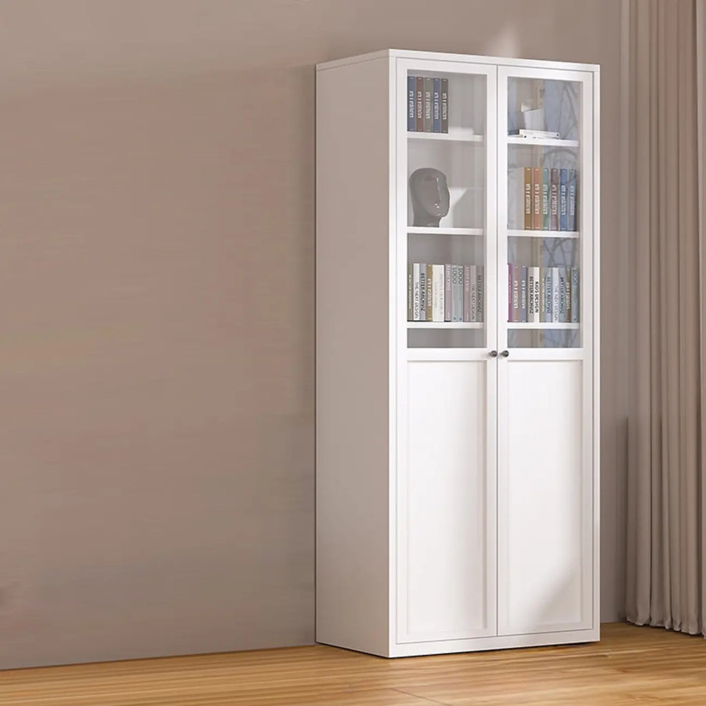 79'' White Alloy Rectangle Storage Cabinet with Exterior Shelf