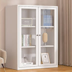 79'' White Alloy Rectangle Storage Cabinet with Exterior Shelf