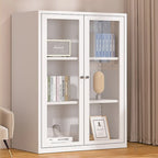 79'' White Alloy Rectangle Storage Cabinet with Exterior Shelf