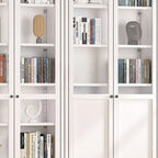 79'' White Alloy Rectangle Storage Cabinet with Exterior Shelf