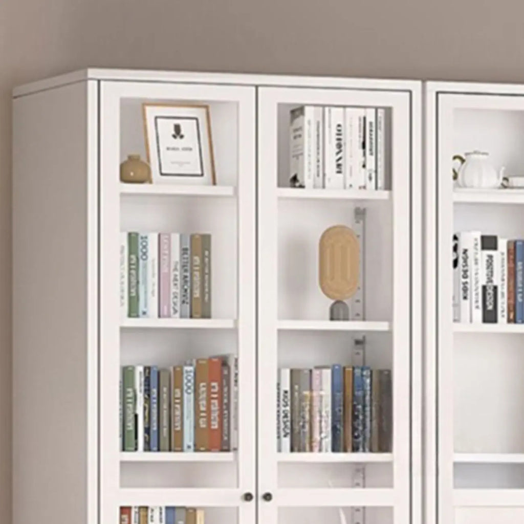 79'' White Alloy Rectangle Storage Cabinet with Exterior Shelf