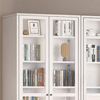 79'' White Alloy Rectangle Storage Cabinet with Exterior Shelf