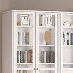 79'' White Alloy Rectangle Storage Cabinet with Exterior Shelf