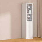 79'' White Alloy Rectangle Storage Cabinet with Exterior Shelf
