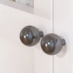 79'' White Alloy Rectangle Storage Cabinet with Exterior Shelf