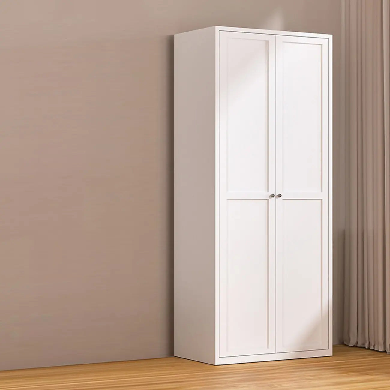 79'' White Alloy Rectangle Storage Cabinet with Exterior Shelf