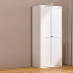 79'' White Alloy Rectangle Storage Cabinet with Exterior Shelf