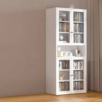 79'' White Alloy Rectangle Storage Cabinet with Exterior Shelf