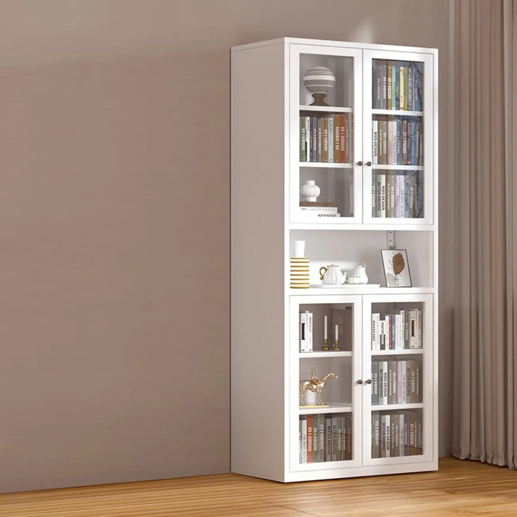 79'' White Alloy Rectangle Storage Cabinet with Exterior Shelf