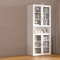 79'' White Alloy Rectangle Storage Cabinet with Exterior Shelf