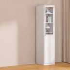 79'' White Alloy Rectangle Storage Cabinet with Exterior Shelf