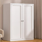 79'' White Alloy Rectangle Storage Cabinet with Exterior Shelf