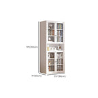 79'' White Alloy Rectangle Storage Cabinet with Exterior Shelf
