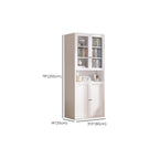 79'' White Alloy Rectangle Storage Cabinet with Exterior Shelf