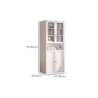 79'' White Alloy Rectangle Storage Cabinet with Exterior Shelf