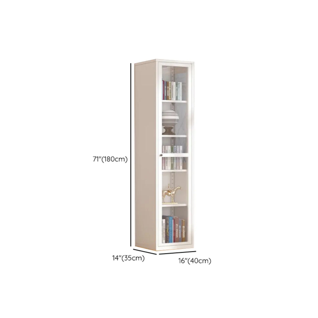 79'' White Alloy Rectangle Storage Cabinet with Exterior Shelf