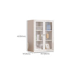 79'' White Alloy Rectangle Storage Cabinet with Exterior Shelf