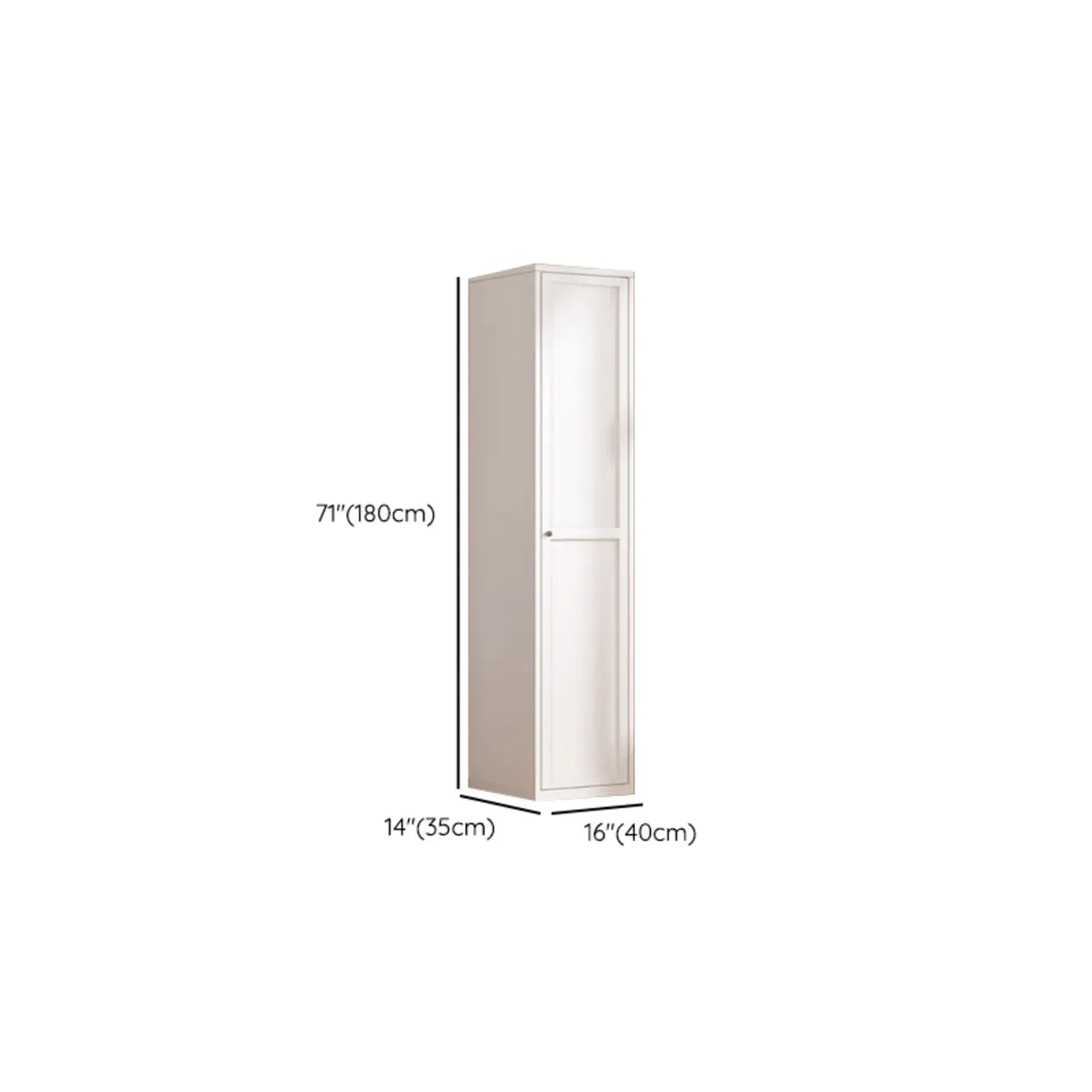 79'' White Alloy Rectangle Storage Cabinet with Exterior Shelf