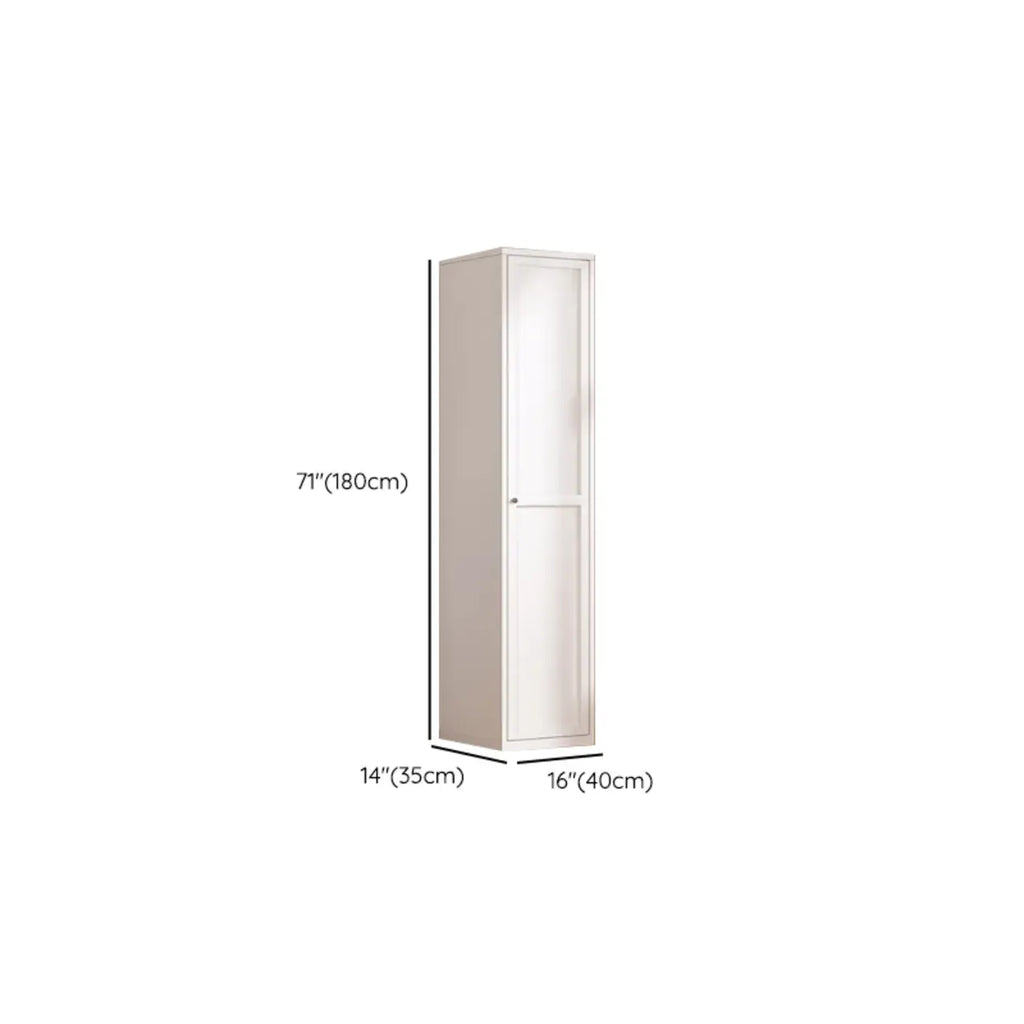 79'' White Alloy Rectangle Storage Cabinet with Exterior Shelf