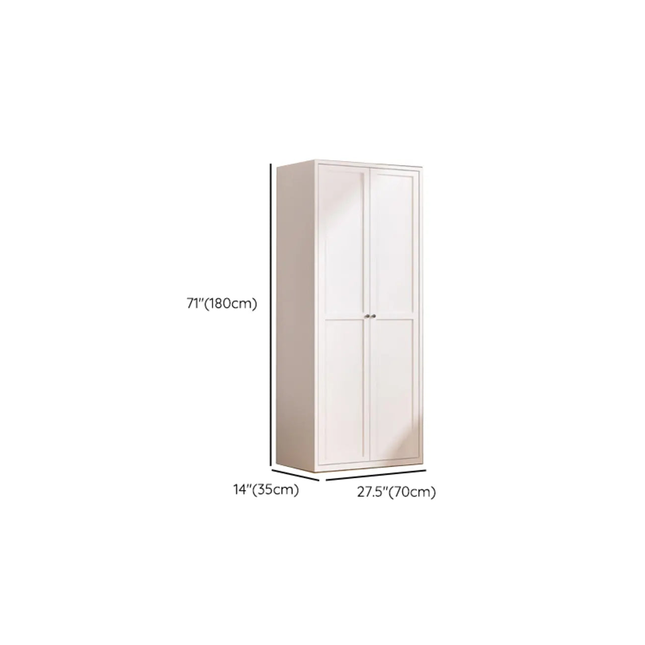 79'' White Alloy Rectangle Storage Cabinet with Exterior Shelf