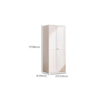 79'' White Alloy Rectangle Storage Cabinet with Exterior Shelf