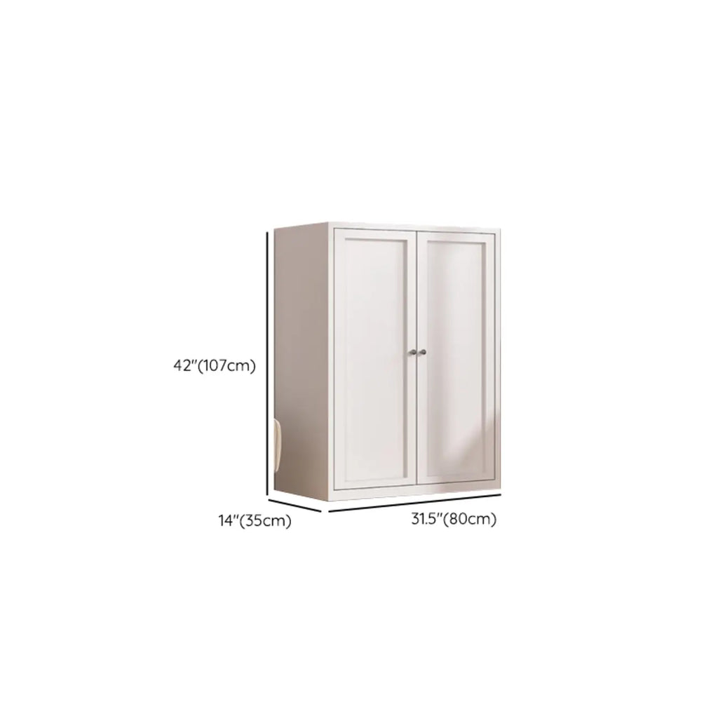 79'' White Alloy Rectangle Storage Cabinet with Exterior Shelf