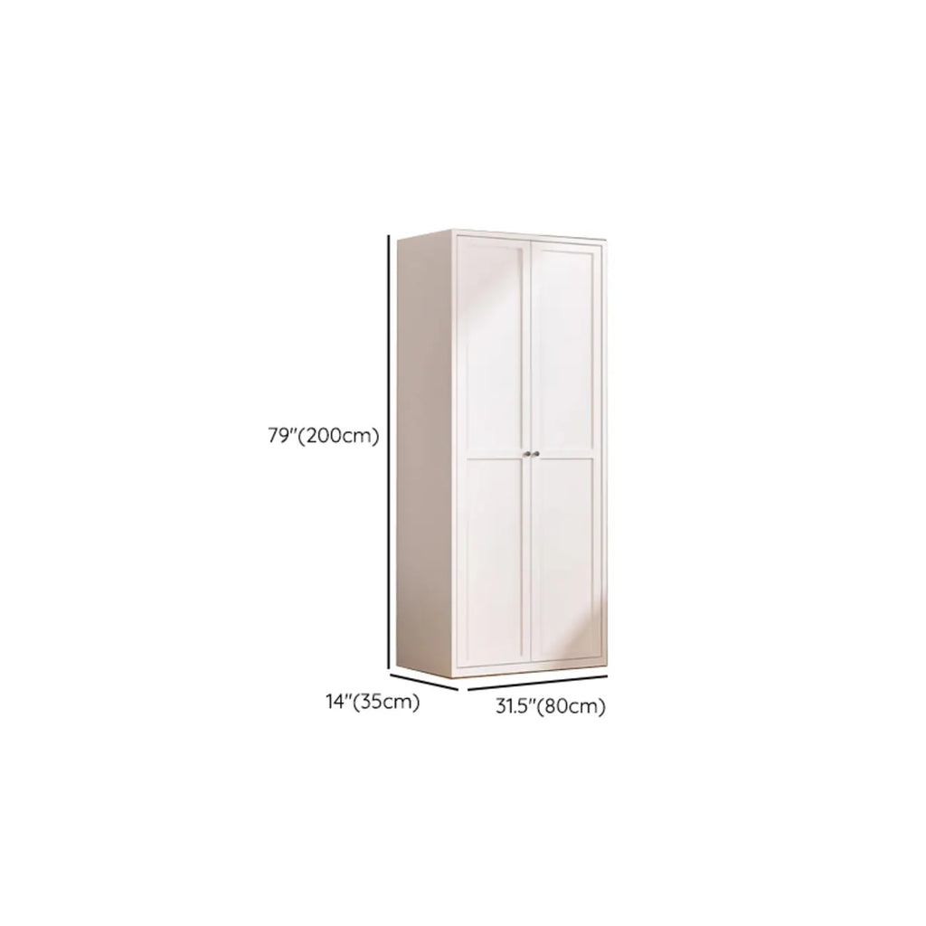 79'' White Alloy Rectangle Storage Cabinet with Exterior Shelf