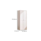 79'' White Alloy Rectangle Storage Cabinet with Exterior Shelf