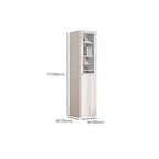 79'' White Alloy Rectangle Storage Cabinet with Exterior Shelf