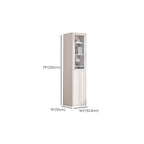 79'' White Alloy Rectangle Storage Cabinet with Exterior Shelf