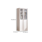 79'' White Alloy Rectangle Storage Cabinet with Exterior Shelf