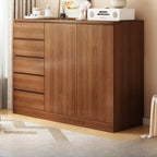 Free-Standing White Storage Cabinet with Drawers for Bedroom