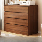 Free-Standing White Storage Cabinet with Drawers for Bedroom