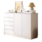 Free-Standing White Storage Cabinet with Drawers for Bedroom