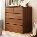 Free-Standing White Storage Cabinet with Drawers for Bedroom