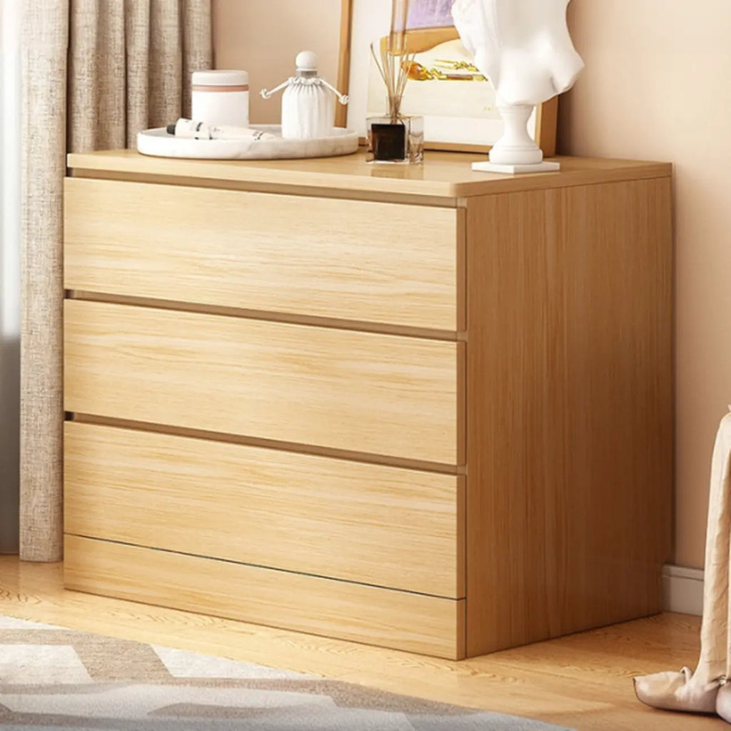 Free-Standing White Storage Cabinet with Drawers for Bedroom