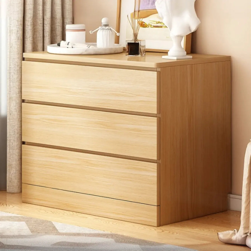 Free-Standing White Storage Cabinet with Drawers for Bedroom