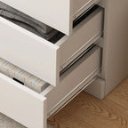 Free-Standing White Storage Cabinet with Drawers for Bedroom
