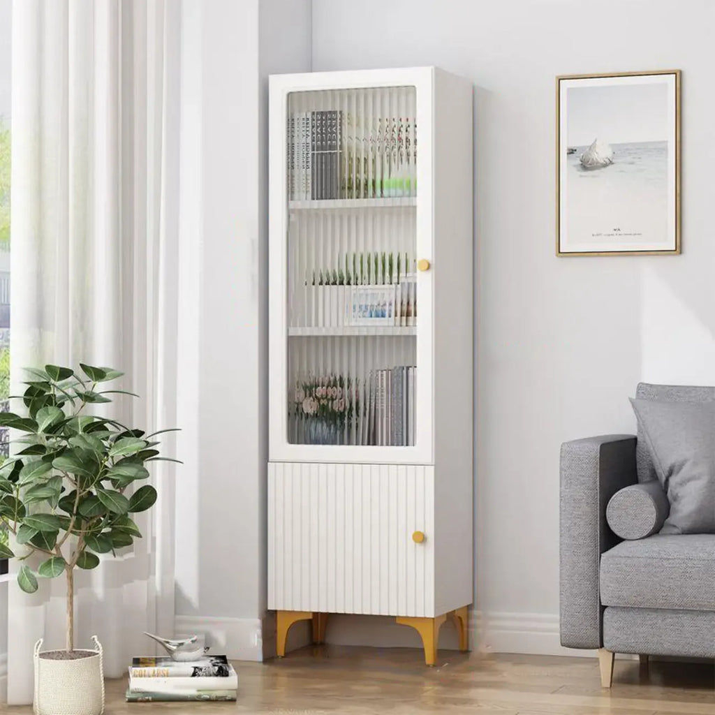 47‘’-71.5H Rectangular Wooden Display Cabinet with Glass Door