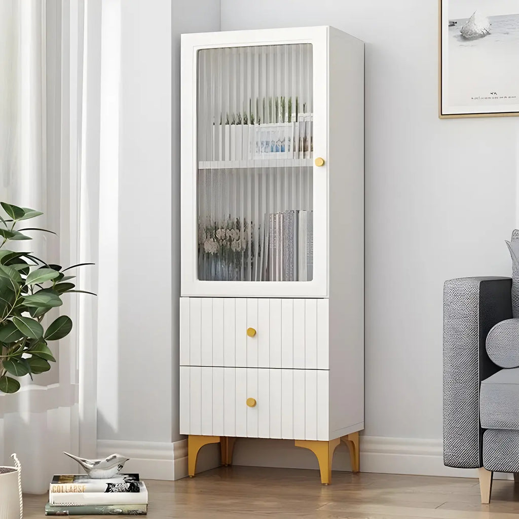 47‘’-71.5H Rectangular Wooden Display Cabinet with Glass Door