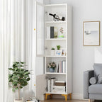 47‘’-71.5H Rectangular Wooden Display Cabinet with Glass Door