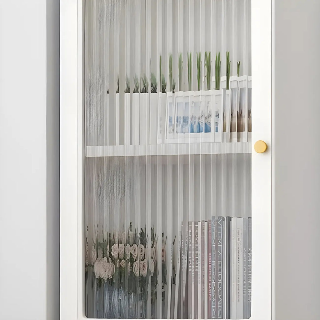 47‘’-71.5H Rectangular Wooden Display Cabinet with Glass Door