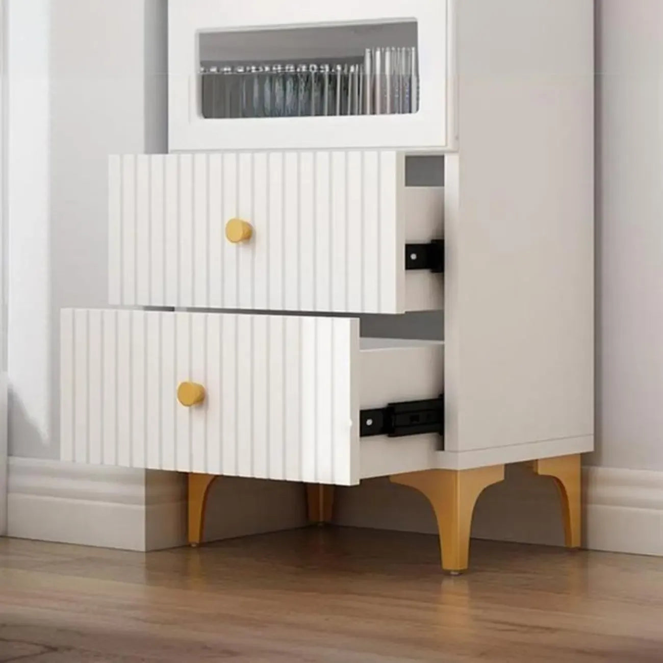 47‘’-71.5H Rectangular Wooden Display Cabinet with Glass Door