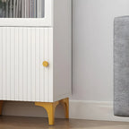 47‘’-71.5H Rectangular Wooden Display Cabinet with Glass Door