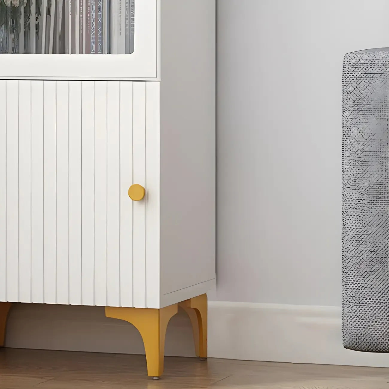 47‘’-71.5H Rectangular Wooden Display Cabinet with Glass Door