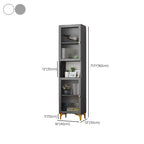 47‘’-71.5H Rectangular Wooden Display Cabinet with Glass Door
